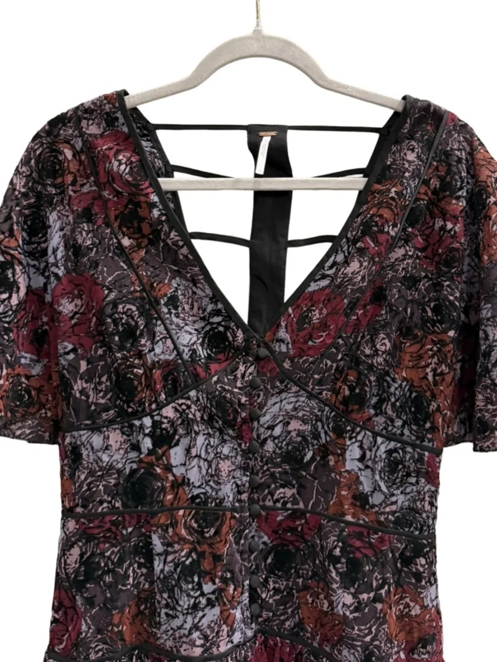 Free People Perfect Dream Dress Black Berry Combo Fit & Flare Size 4